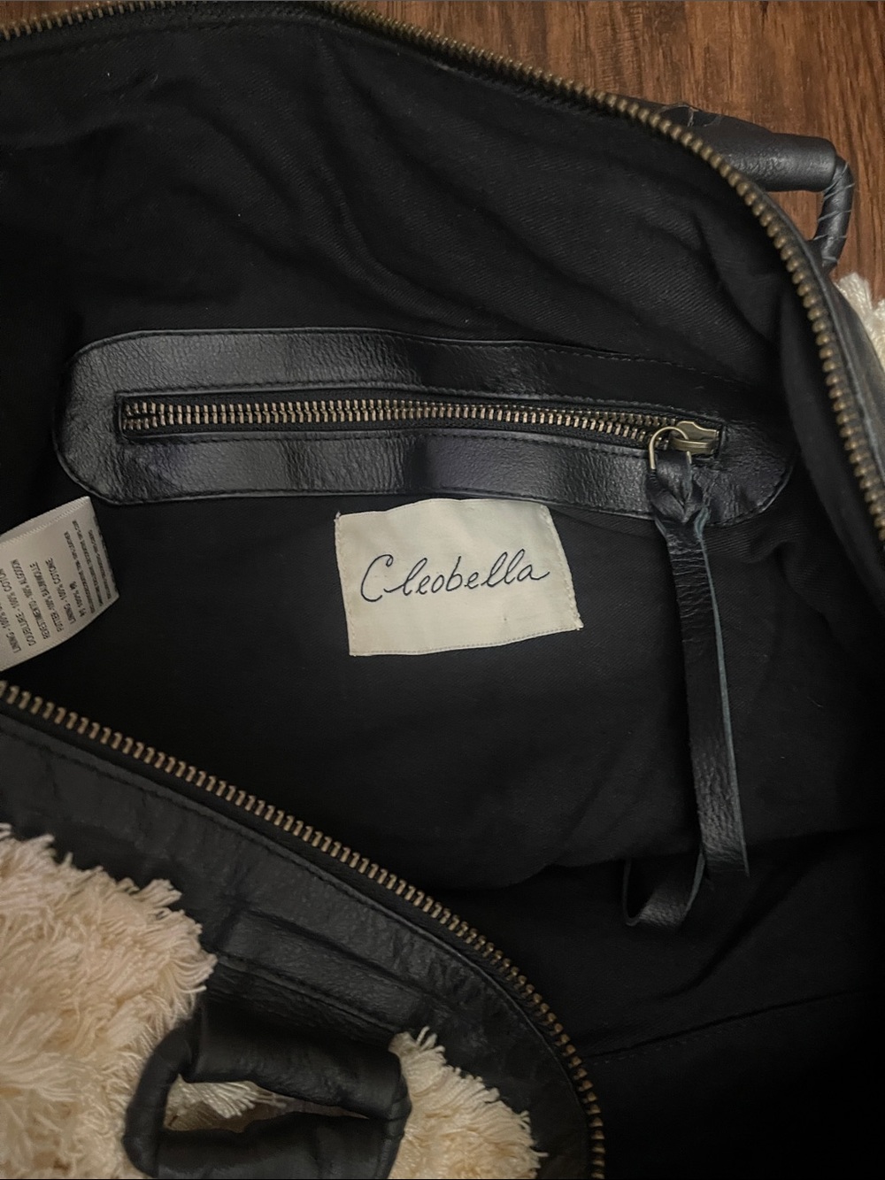 Cleobella Colinas stripe shaggy sparkle furry large Revolve Weekend Bag - Picture 11 of 16